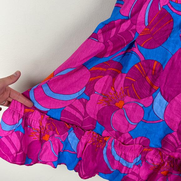 Tuckernuck x Cameran Wimberly Azalea Edisto Bow Linen Blend Dress L - Picture 6 of 9